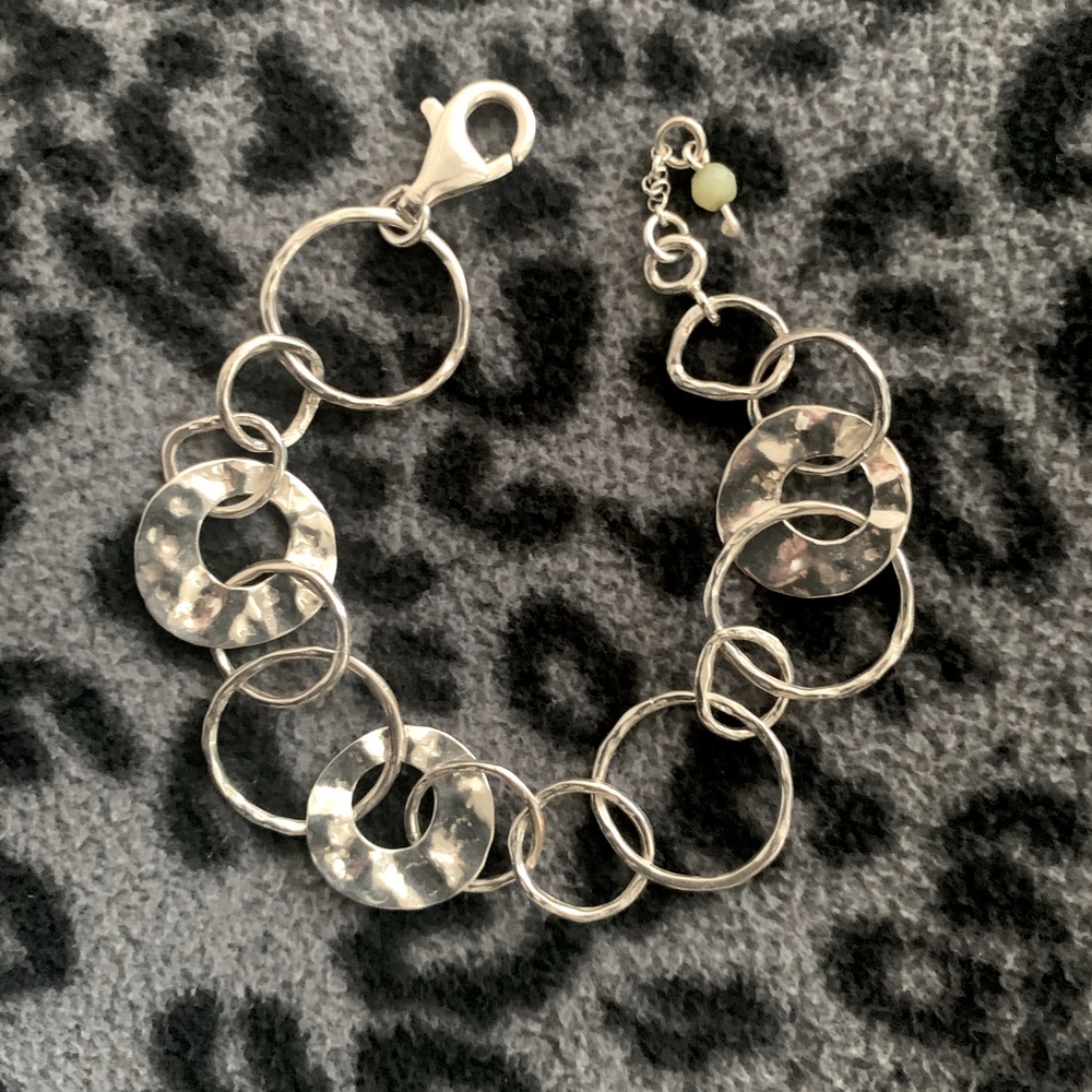 Silpada hammered sterling silver disc bracelet.